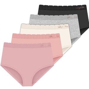 Marilyn Monroe Seamless Lightweight Brief Panties - Scalloped Waist  - Set of 5